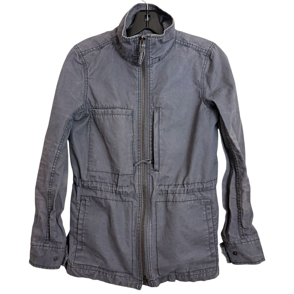 Madewell Fleet Utility Jacket Women's S Gray Cotton Drawstring Waist C3394